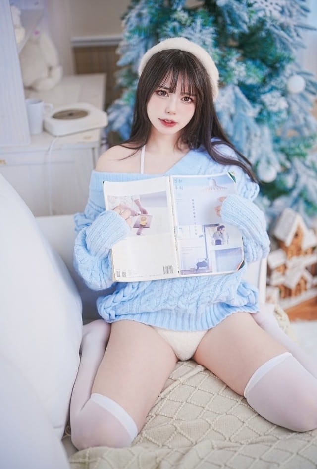 Tina很妖孽呀 – NO.26 蓝色秋冬毛衣[27P-168M]-1
